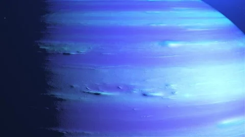 Close Up View of Planet Neptune Surface - Atmospheric Gas Clouds Space Loop Stock Footage 338191961