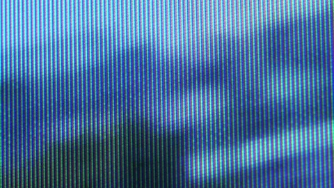 Close up view at a plasma tv while showing television activity Stock Footage 138276271
