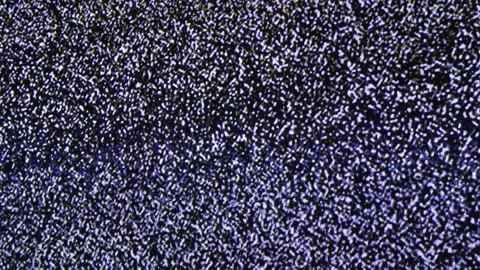 Close up view at a plasma tv while showing white noise activity. Stock Footage 150028392