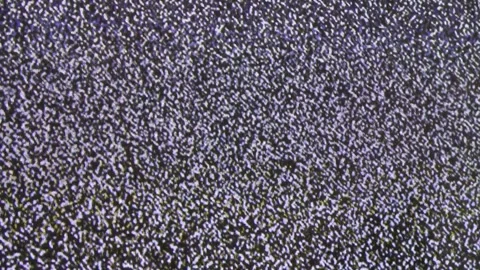 Close up view at a plasma tv while showing television white noise Stock Footage 346326326