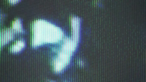 Close up view at a plasma tv while showing television activity Stock Footage 346328292