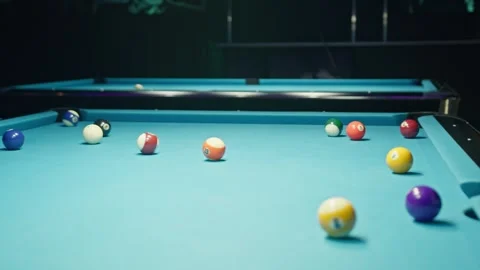 Close-up view of playing billiards in a pub Stock Footage 347166960