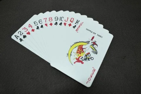 Close up view of playing cards set. Stock Photos
