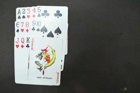 Close up view of playing cards set. Stock Photos
