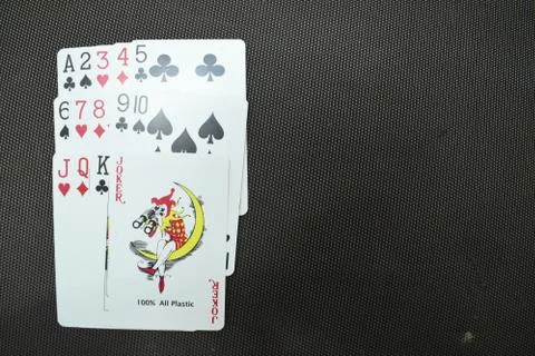 Close up view of playing cards set. Stock Photos