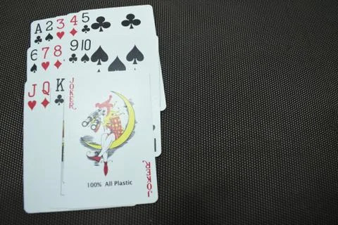 Close up view of playing cards set. Stock Photos