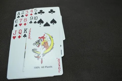 Close up view of playing cards set. Stock Photos