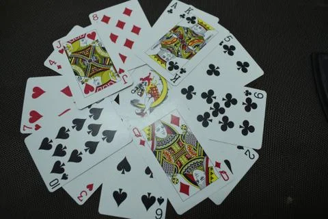 Close up view of playing cards set. Stock Photos