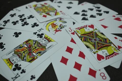 Close up view of playing cards set. Stock Photos