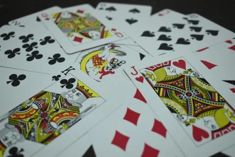 Close up view of playing cards set. Stock Photos