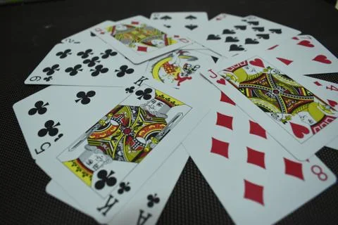 Close up view of playing cards set. Stock Photos