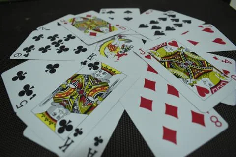 Close up view of playing cards set. Stock Photos