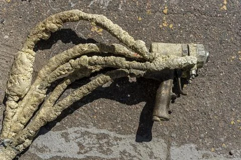 Close up view of Plural Component Spray Gun Stock Photos