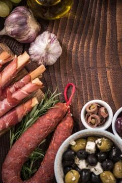 Close up view pn spanish tapas Stock Photos