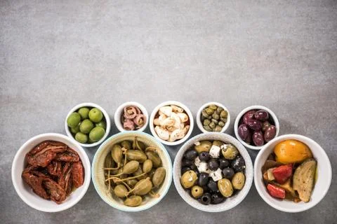 Close up view pn spanish tapas Stock Photos
