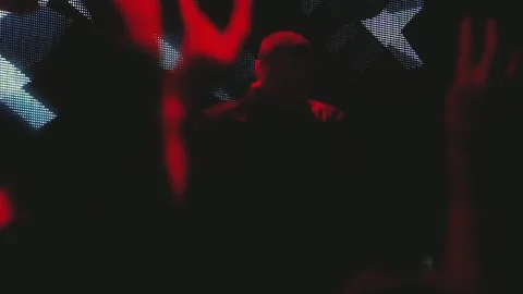 Close-up view on pople raise hands in a nightclub Stock Footage 90368178