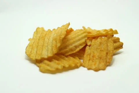 Close up view of potato chips Stock Photos