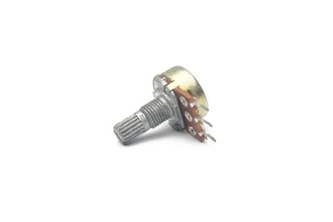 Close-up view of a potentiometer or variable resistor for adjusting Stock Photos