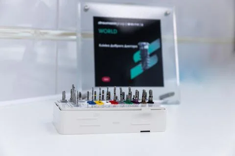 A Close-Up View of a Precision Tool Set Displayed on a White Surface Next to an Stock Photos