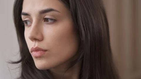 A close-up view of the pretty young caucasian girl.  Video stock 101365351
