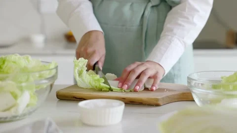 Close up view process of making kimchi, Korean traditional food, in big bow.. Stock Footage 272466101