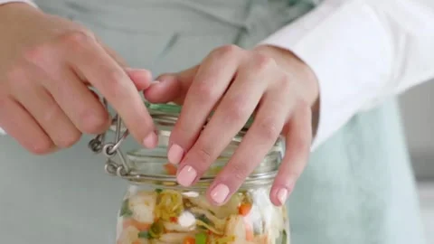Close up view process of making kimchi, Korean traditional food, in big bow.. Stock Footage 272466440