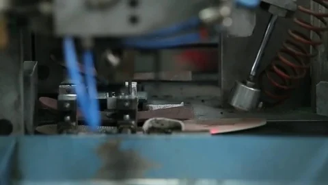 A close-up view of the process of manufacturing insoles Stock Footage 82120463