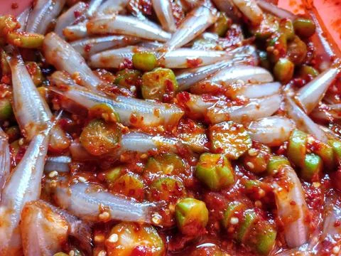 Close Up View Of Processed Pepes Fish Which Is A Typical Indonesian Food Stock Photos