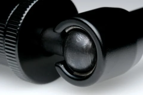 Close-up view of a professional camera lens mount 스톡 사진