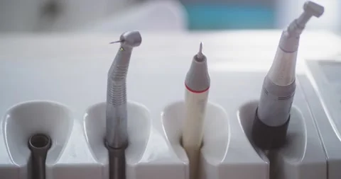 Close-up view on the professional dental instruments in the white office 動画素材 155927199