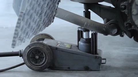 Close-up view of a professional pneumatic jack. 動画素材 154641636