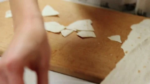 Close up view of professionally served salad in visitor’s bowl, female chef Stock Footage 107395907