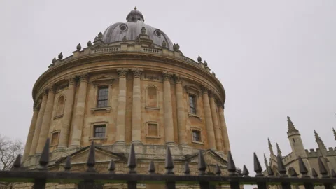 Close up view Radcliffe camera library building dome and exterior details. Study Stock Footage 251054840