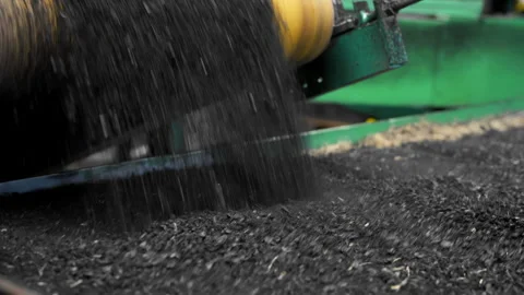 Close up view of Recycling process of old tires. Stock Footage 304401768