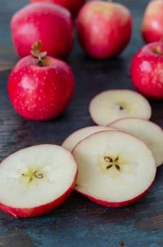 Close up view of red apples. Stock Photos