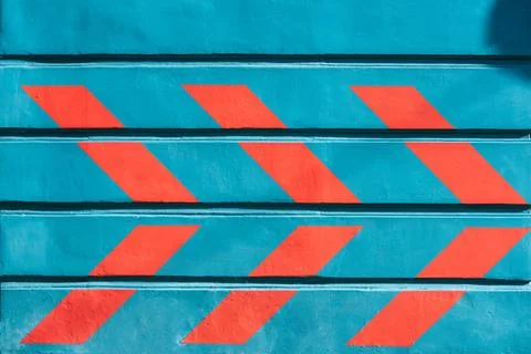 Close view red arrows drawn Foto stock
