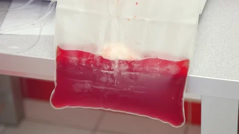 Close view of the red blood cells in container Stock Footage 234813792