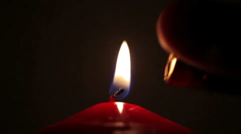 Close-up view of  red candle Stock Footage 35574799