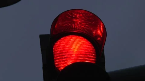 Close up view of red colors on the traffic light.   00262 Stock Footage 48987587