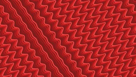 Close up view of a red fabric like pattern with wavy zigzag lines creating a  イラスト素材
