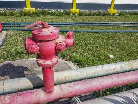 Close-up view of red fire hydrant Stock Photos