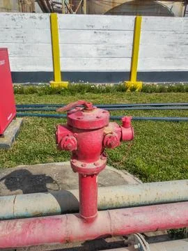 Close-up view of red fire hydrant Stock Photos