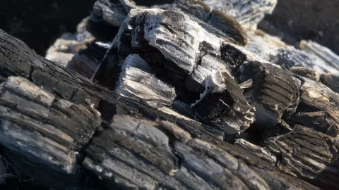 Close up view of red-hot coal. Stock Footage 106289829