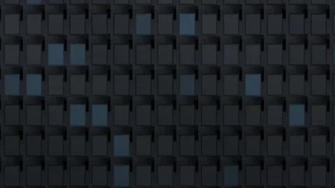 A close up view of a repeating dark architectural facade featuring a grid p.. Stock Footage 347464872