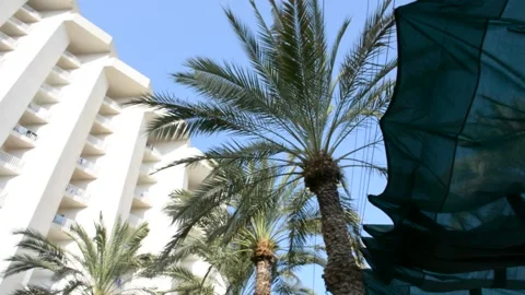 Close view on resort building from yard Stock Footage 163078339