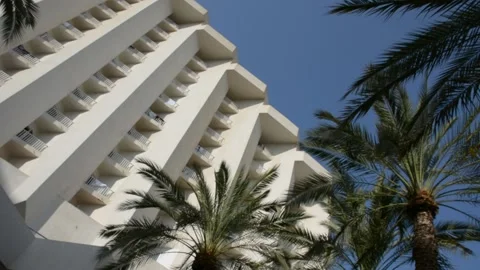 Close view on resort building from yard Stock Footage 163078441