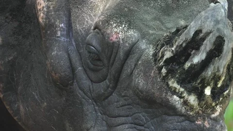 Close up view of a rhino head Stock Footage 284250371