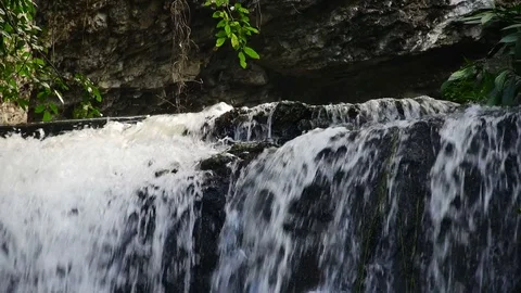 Close up view of ripple of waterfall. Stock Footage 77180696