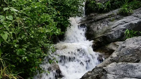 Close up view of ripple of waterfall. Stock Footage 77185408