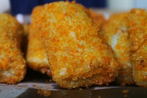 Close up view Rissole Mayonnaise (Risol Mayo). Sausage rissole is a small p.. Stock Photos